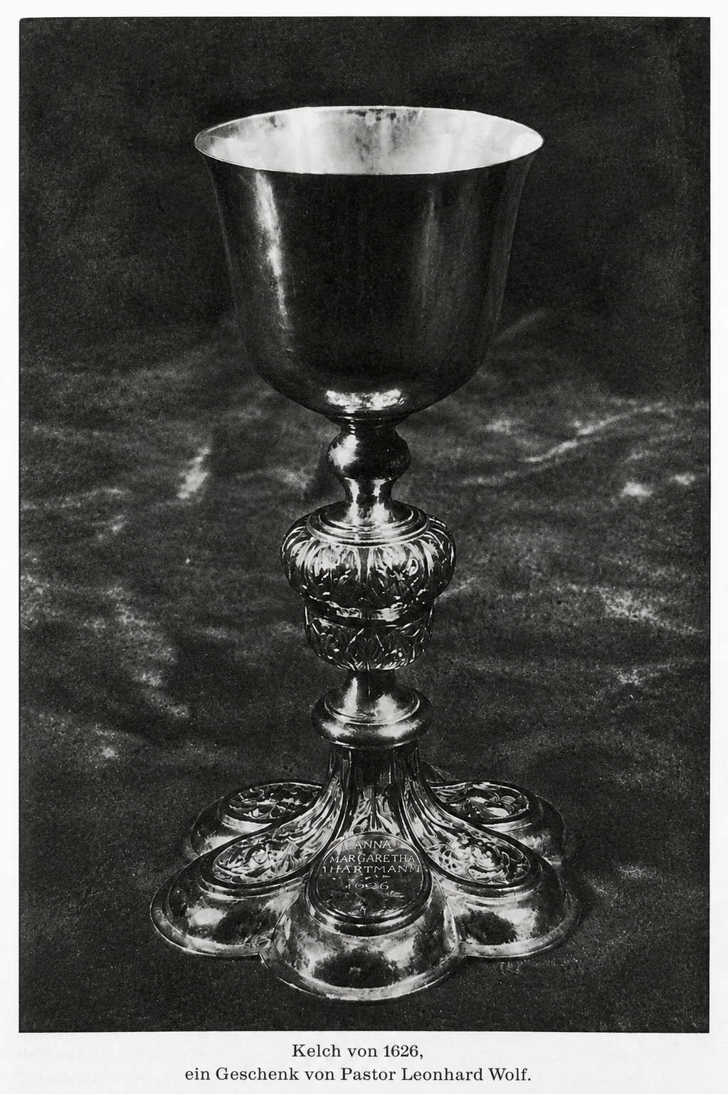 Kelch von 1626, Geschenk von Pastor Leonhard Wolf
